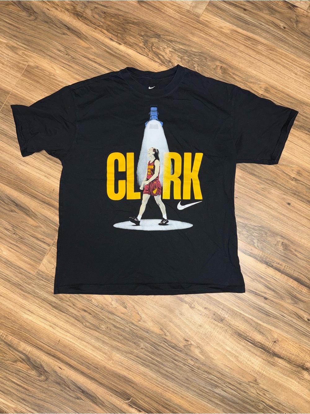 Nike Black Caitlin Clark Graphic Tee with Yellow Logo